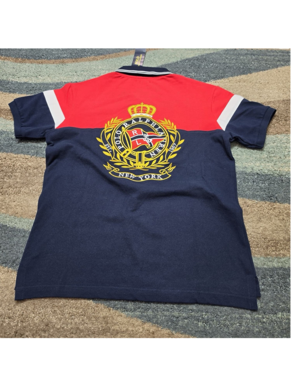 Polo Ralph Lauren New York RLYC Striped Mens Polo Shirt Medium
